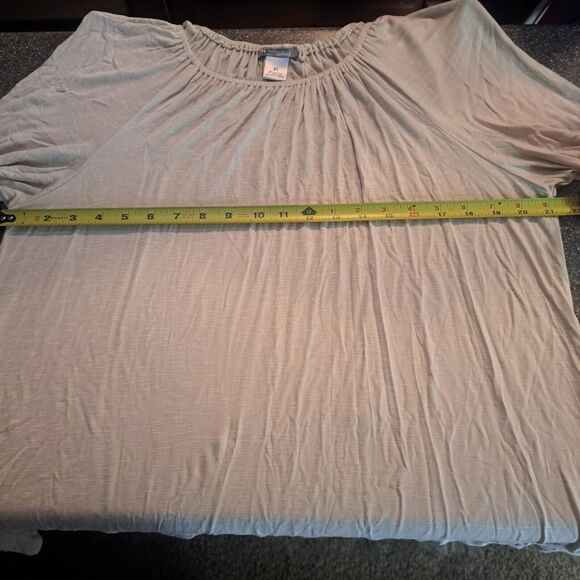 New Directions Weekend Boho Peasant Flowy Crochet Bell Sleeved Oatmeal Top XL - Picture 12 of 16